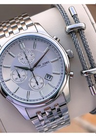 Resim Tom Jones Bileklik Hediyeli Çelik Kordon 3 Atm Suya Dayanıklı 2 Yıl Garantili Erkek Kol Saati 10080.1 Gümüş 