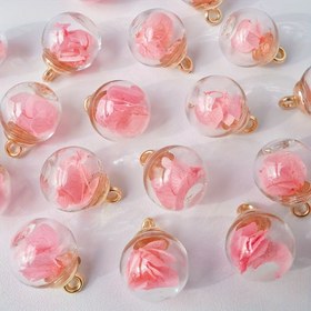 Resim 20 adet Cam Yuvarlak Top Kolye DIY Charm Zincir Aksesuarları 