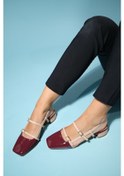 Resim Luvishoes Lasy Bordo-bej Rugan Kadın Topuklu Sandalet Bej - Bordo 