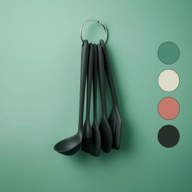 Resim Braventa Collection Suwors 5'li Silikon Mutfak Seti – Kaşık, Kepçe, Spatula, Yağ Fırçası | Renkli Pişirme Seti | Isıya D 