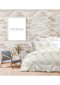 Resim Flanel Pazen Kumaşından Tek Kişilik Nevresim Seti %100 Pamuk/cotton Beyaz - Sarı - Gri 