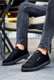 Resim ZMMODA KB X7 Siyah Süet Yüksek Siyah Taban Bağcıklı Günlük Erkek Ayakkabı 