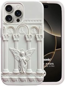 Resim Microsonic Apple iPhone 13 Pro Kılıf Praying Angel Bej [iPhone 13 Pro ile Uyumlu Kılıf - Bej] 