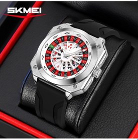 Resim Skmei Kişiselleştirilmiş Döndürme Rulet Poker Erkek Saati Gümüş - Yeşil 
