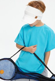Resim Babygiz Erkek UV Korumalı Katlanabilir Üstü Açık Yumuşak Siperli %100 Pamuklu Penye Tenis Vizör Şapka 
