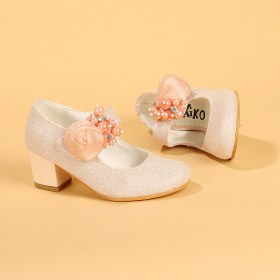 Resim Kiko Kids Angelina Kum Simli Günlük Kız Çocuk 4 Cm Topuklu Abiye Ayakkabı 