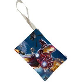 Resim Unisex Iron Man Desenli Portföy Clutch Çanta 