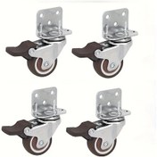 Resim Dashanshop 4 Adet 1.25 İnç L Tekerlekli Frenli Döner Tekerlek Mobilya Yatak Bavul 