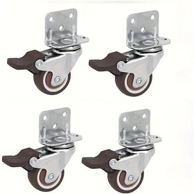 Resim Dashanshop 4 Adet 1.25 İnç L Tekerlekli Frenli Döner Tekerlek Mobilya Yatak Bavul 