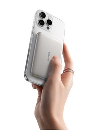 Resim Baseus Picogo 0.3'' Ultra İnce 5000mah Magsafe Kablosuz Powerbank, Bej Bej 