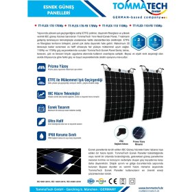 Resim Tommatech 110WP Flexible (Esnek) Dark Series Güneş Paneli 