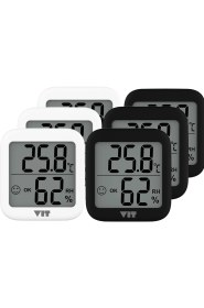Resim Vıt 6'lı Iç Mekan Dijital Isı ve Nem Ölçer Siyah-Beyaz Termometre KVT17-02 