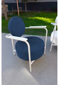 Resim Azra Mobilya Venüs Koltuk Takımı Beyaz İskelet Modern Koltuk Seti Ofis Ve Ev Kullanımı Soft Kumaş Mavi 