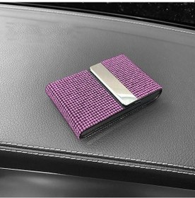 Resim Novahub Pembe Elmas Sürücü Belgesi Kart Tutucu Araba Ehliyet Kredi Kartı Saklama İç Çevirme Bayanlar Kızlar Araba Bling Aksesuarları Pembe 