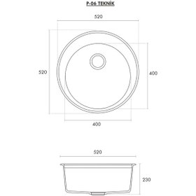 Resim Polex Cristalüx Granit Evye P-06 Pembe Tezgah Altı Ve Tezgah Üstü Oval Mutfak Evyesi 51.5x51.5 CM 