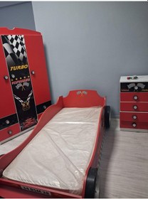 Resim Genç Odası Formula 90652 Takım Dolap Karyola Şifonyer Yatak Demonte Kırmızı 