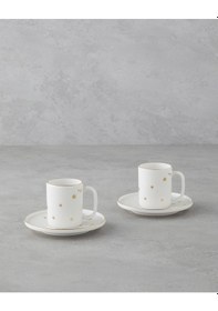 Resim English Home Talisman Star Bone Porselen 4 Parça 2 Kişilik Kahve Fincan Takımı 90 Ml Gold Gold 