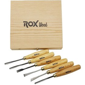 Resim Rox Wood 9063 Ahşap Oyma Iskarpela Seti 6 Parça Ahşap Kutulu 