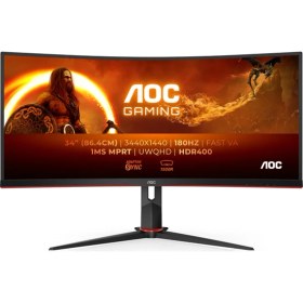 Resim AOC CU34G2XP/BK 34"180Hz 1ms WQHD HDR400 Fast VA Curved Oyuncu Monitörü 
