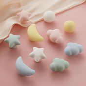 Resim 1 adet Katı Seramik Dolap Kulpları - Komodinler, Çekmeceler ve Kapılar için Mükemmel - Montaj Vidaları Dahil, Macaron Rengi 