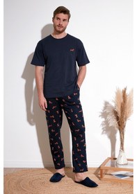 Resim Buratti Pamuklu Regular Fit Kısa Kollu Erkek Pijama Takımı 6572012 Lacivert 