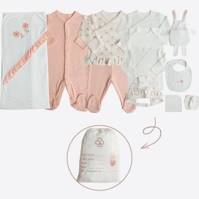 Resim Kitikate Organik Lovely Flowers 12'li Hastane Çıkış Seti Pembe Pembe 