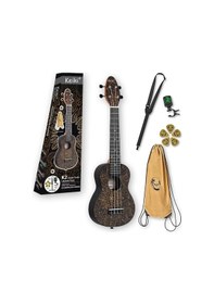 Resim Ortega K2SS Keiki Sopranino Ukulele Set (Orange Kaleidoscope) 