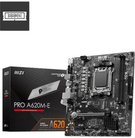 Resim Msı Pro A620m-e Ddr5 6800mhz 1xvga 1xhdmı 1xm.2 Usb 3.2 Matx Am5 Amd Am5 9000/8000/7000 Serileri İle Uyumlu 