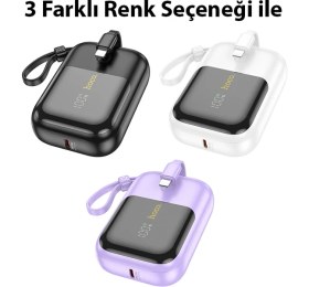 Resim Hoco Q20 Fountain 10000MAH 22.5W+PD20W Dijital Göstergeli Kablolu Powerbank 