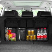 Resim baffhome Araç Bagaj Eşya Düzenleyici Fileli Oto Organizeri 8 Cepli 