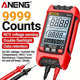 Resim ANENG SZ02 Akıllı Dijital Multimetre 9999 Sayım Gerçek RMS Otomatik Elektrik Kapasitans Ölçer Sıcaklık Direnç Transistör Test Cihazları Pilsiz 