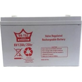 Resim Or-Tec Akülü Çocuk Arabası Aküsü 6V 12A Pil Akü 