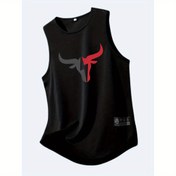 Resim Erkekler için Pembe Kolsuz Atletik Tank Top - Spor Salonu, Basketbol ve Antrenman için Nefes Alabilir, Nem Çeken Hızlı Kuruyan | Geometrik Boğa Baş Tasarımı ile Rahat Bisiklet Yaka, Eğitim Yeleği | Geometrik Boğa Tasarımı | Hızlı Kuruyan Kumaş, Spor Gömleği 