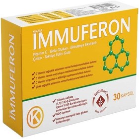 Resim Immuferon - Beta Glucan Ve Vitamin C Içeren Gıda Takviyesi 30 Kap 