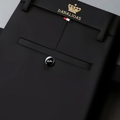 Resim Erkekler için Yüksek Bel Esnek Elbise Pantolonlar - Tüm Sezonluk Nakış Detaylı Elastik Günlük Pantolonlar, Makinede Yıkanabilir Düz Paça Ofis ve Resmi Giyim, Yıl Boyu Kıyafet | Düğme Kapamalı Pantolonlar | Yüksek Esneklikli Kumaş 