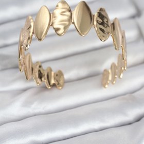 Resim BURCU MODA Pirinç Gold Renk Parçalı Model Kadın Bileklik 