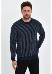 Resim Alexander Gardi Alexandergardı Çizgili Lacivert Regular Fit Kazak E20-ezee02 001 