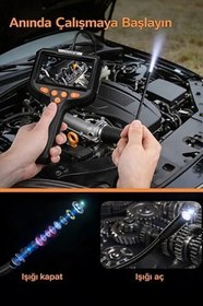 Resim Vothoon Monitörlü Tek Kameralı 5 Mt Sert Kablo Yılan Endoskop Kamera 5,5 mm 4.3 ınc Ekran IP67 Su Geçirmez 