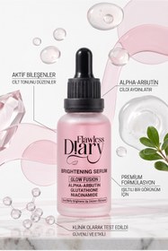 Resim Flawless Diary Leke Karşıtı Aydınlatıcı Yüz Serumu 30ml Alfa Arbutin Glutatyon Niasinamid 30ML 