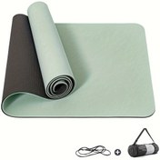 Resim Kaymaz Dokulu Yüzeye Sahip Yoga Matı, Kayışlı Yoga Matı, Yoga, Pilates Ve Fitness İçin Kalın Egzersiz Ve Egzersiz Matı 