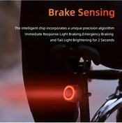 Resim Siyah Ynf Bisiklet Anti-hırsızlık Sistemi 110db Siren Alarm Titreşim Algılama Usb Şarj Ip65 Su Geçirmez Arka Lamba 