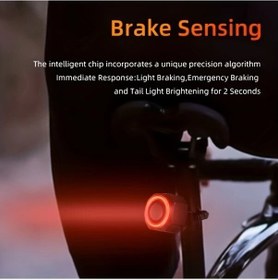 Resim Siyah Ynf Bisiklet Anti-hırsızlık Sistemi 110db Siren Alarm Titreşim Algılama Usb Şarj Ip65 Su Geçirmez Arka Lamba 