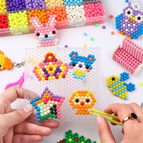 Resim 1000 adet/kutu + araç kombinasyonu Talimat Kılavuzu Boncuk Nakış, Takı Yapımı Malzemeleri Seti Su Yapışkan Boncuklar Su Füze Boncuklar Seti 5mm Boncuklar DIY Kiti Depolama Kutusu ve Araçlar ile, Yaratıcı Dolum Seti Sihirli Su Yapışkan Boncuklar Kiti DIY Sanat El Sanatları 