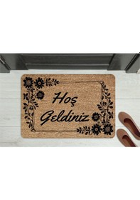 Resim Çok Renkli Dekoratif Çok Amaçlı Iç Ve Dış Kapı Önü Paspası Ekru 