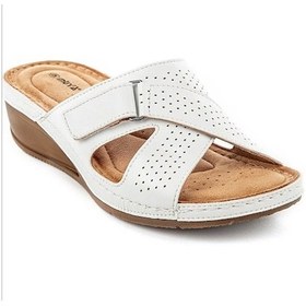 Resim Muya Duro Anatomik Taban Topuk Dikeni Destekli Kadın Terlik Beyaz 