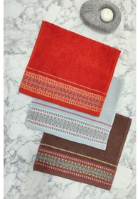 Resim Felice %100 Pamuk 30x50 Cm 3'lü Mutfak El Havlu Seti Açık Gri 