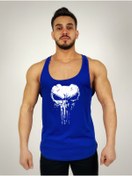 Resim Black İstanbul Punisher Mask Baskılı Askılı Fitness Atleti 