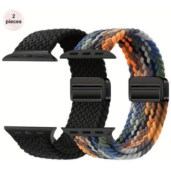 Sunshine022 2 Adet Manyetik Kancalı Örgü Kayış İwatch 38mm 40mm 41mm 42mm Seri 10 Ultra 9 8 7