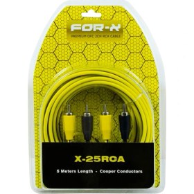 Resim For-X X-25RCA 2 Rca + 2 Rca 5 Metre Oto Anfi Kablosu 