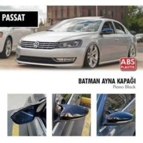 Resim e otomarket Volkswagen Passat B6 Batman Yarasa Ayna Kapağı Piano Black 2005-2010 Arası Uyumlu 